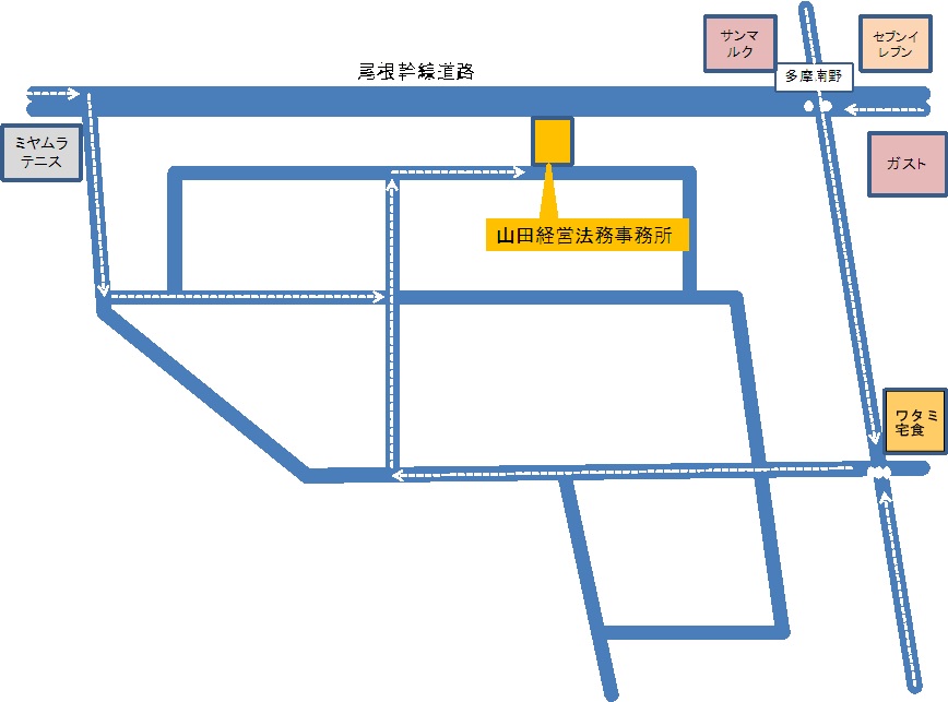 行政書士事務所へのアクセスマップ