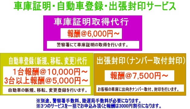 迅速な車庫証明の申請（車庫証明の申請・車庫証明の提出）・車庫証明の申請代行／申請サポート・車庫証明の取得代行（代理・代行）／申請サポート（受取）